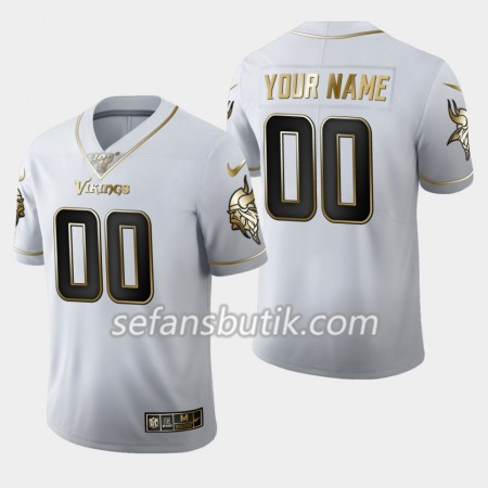 Minnesota Vikings Tröjor Custom Nike Vit Golden Edition 100th - Herr Minnesota Vikings Tröjor Custom Nike Vit Golden Edition 100th - Herr